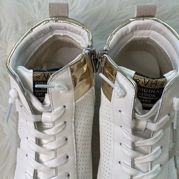 Vintage Havana Val High White/Gold/Silver Glitter High Top Shoes size 7 - Picture 5 of 10